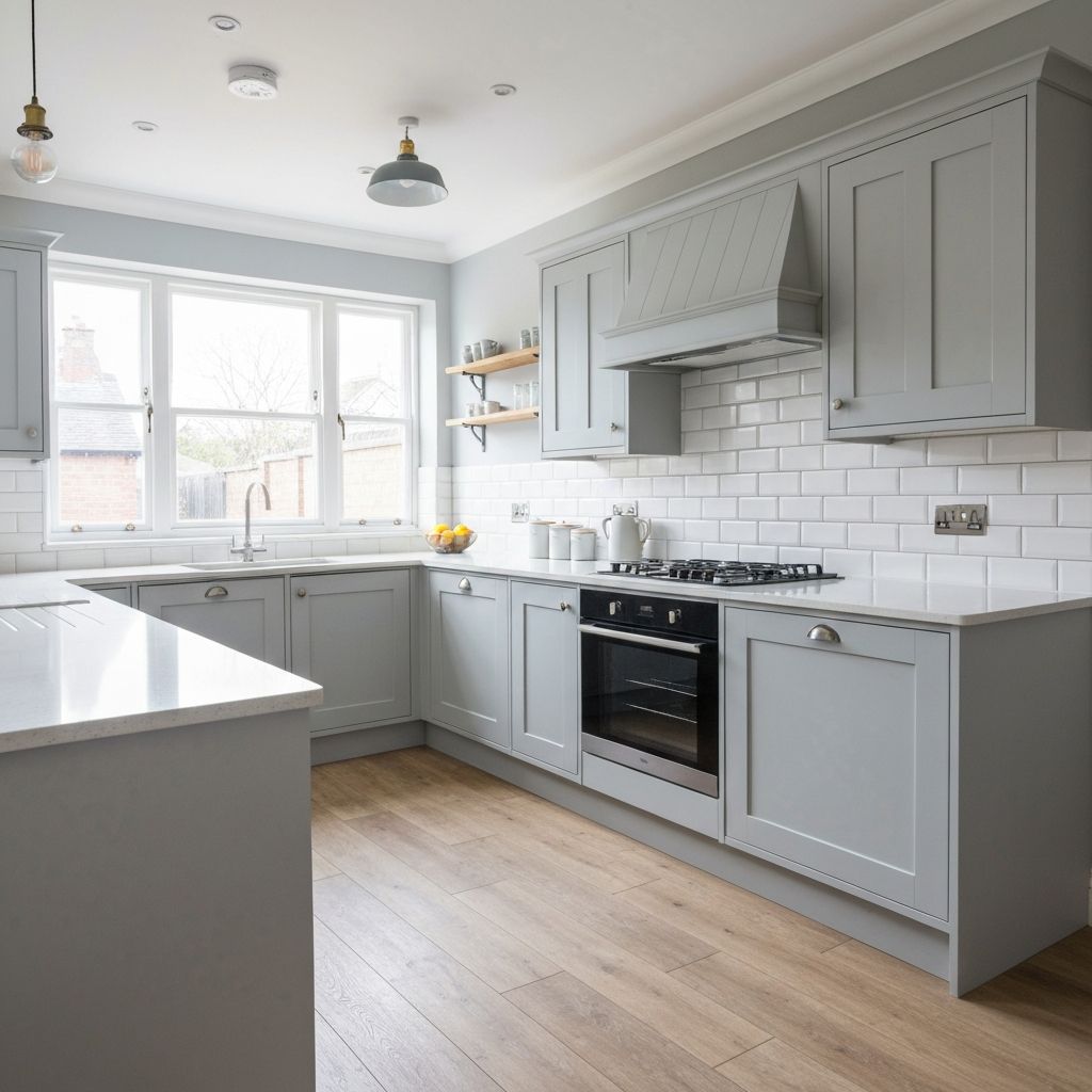 Renovated kitchen with painted cabinets