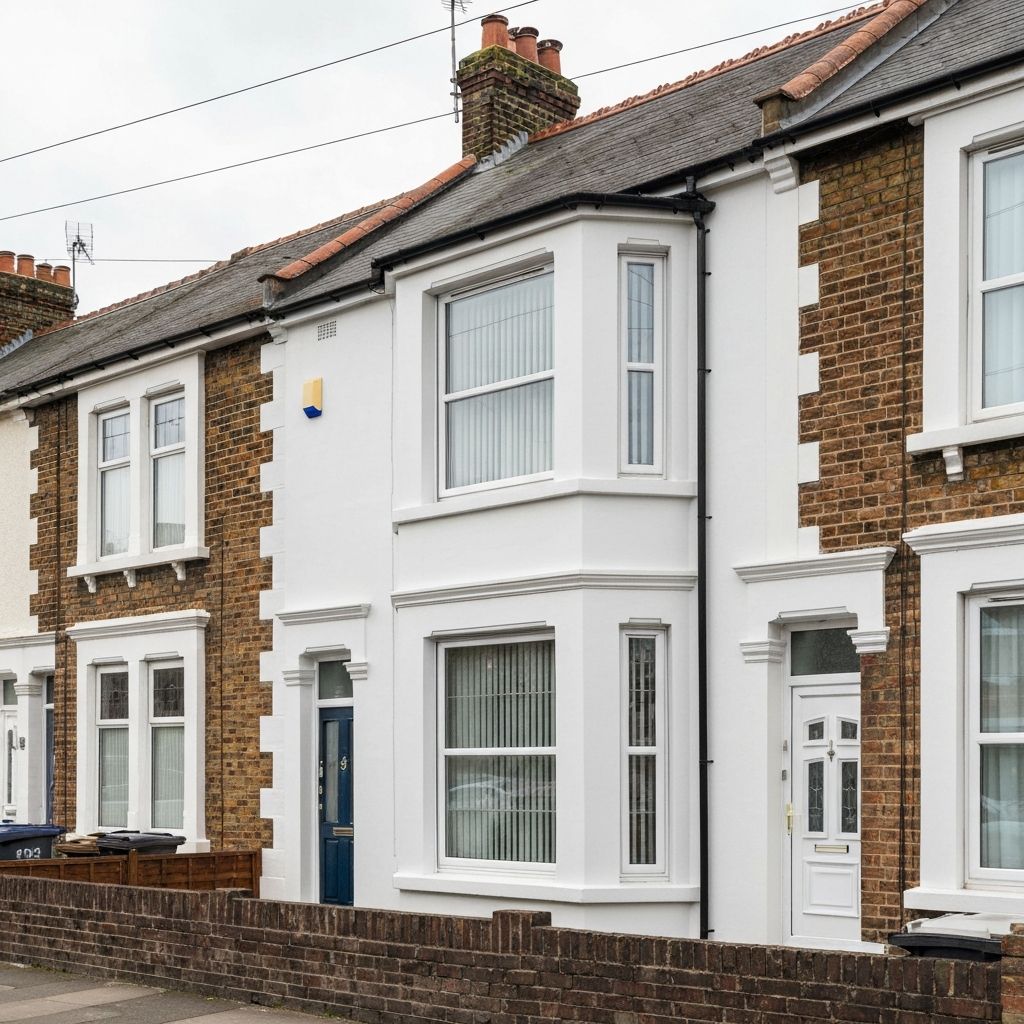 Exterior rendering on British home